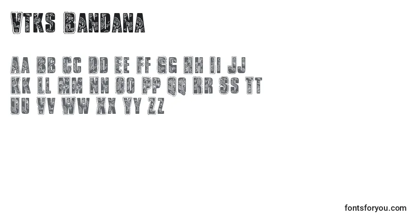 characters of vtks bandana font, letter of vtks bandana font, alphabet of  vtks bandana font